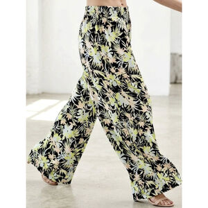 Volcom Women’s Wide Leg Palazzo Gauze Floral Tropical Pants Size S